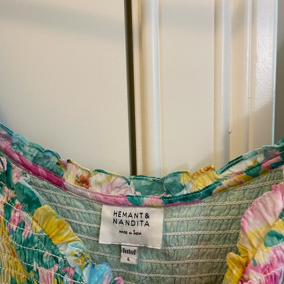 Hemant + Nandita Azalea Shirring Dress-Size L - Picture 6 of 7